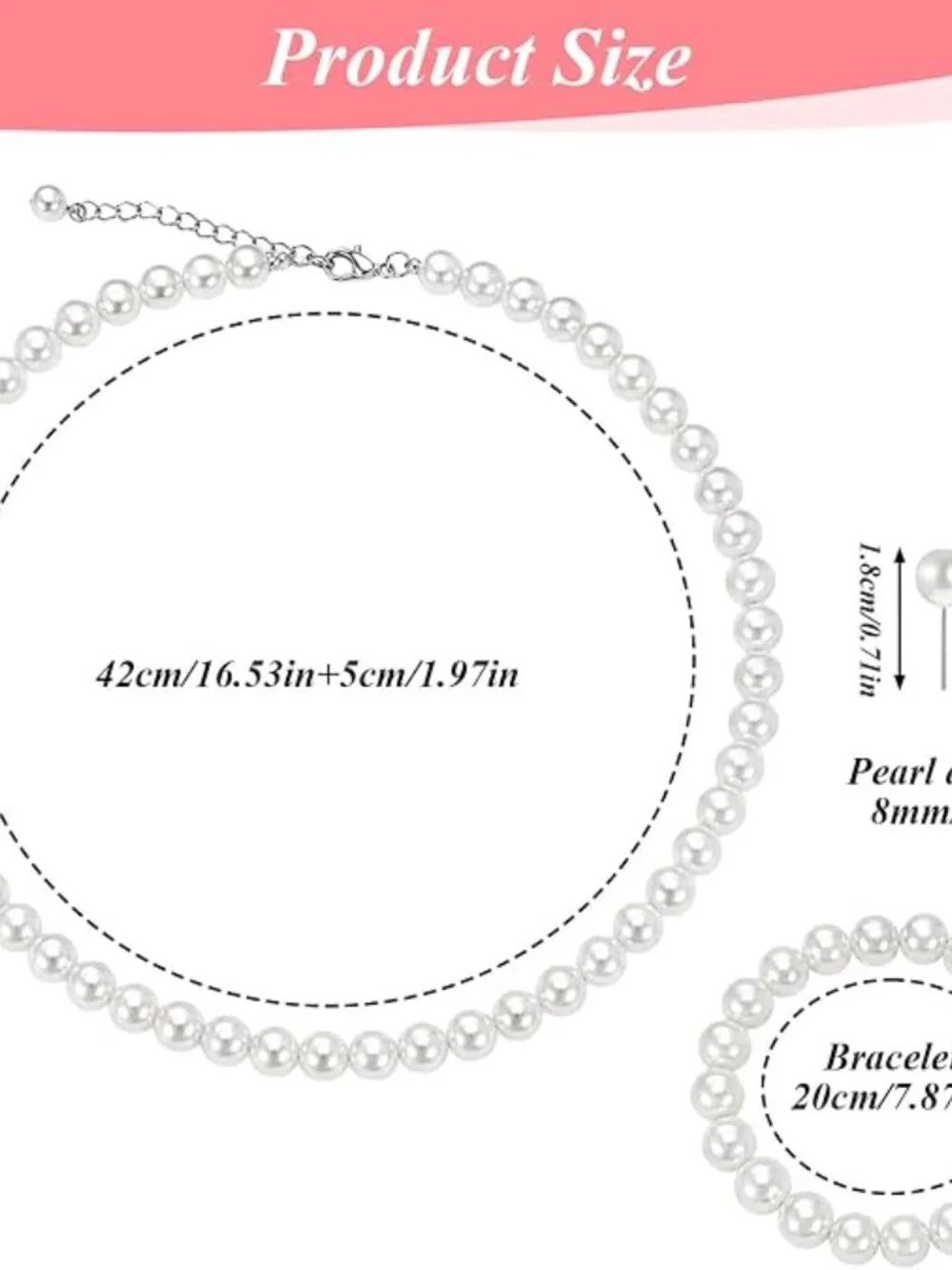3 Pc Pearl Necklace Set
